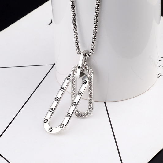 MJ04142 Diamond Double Ring Necklace