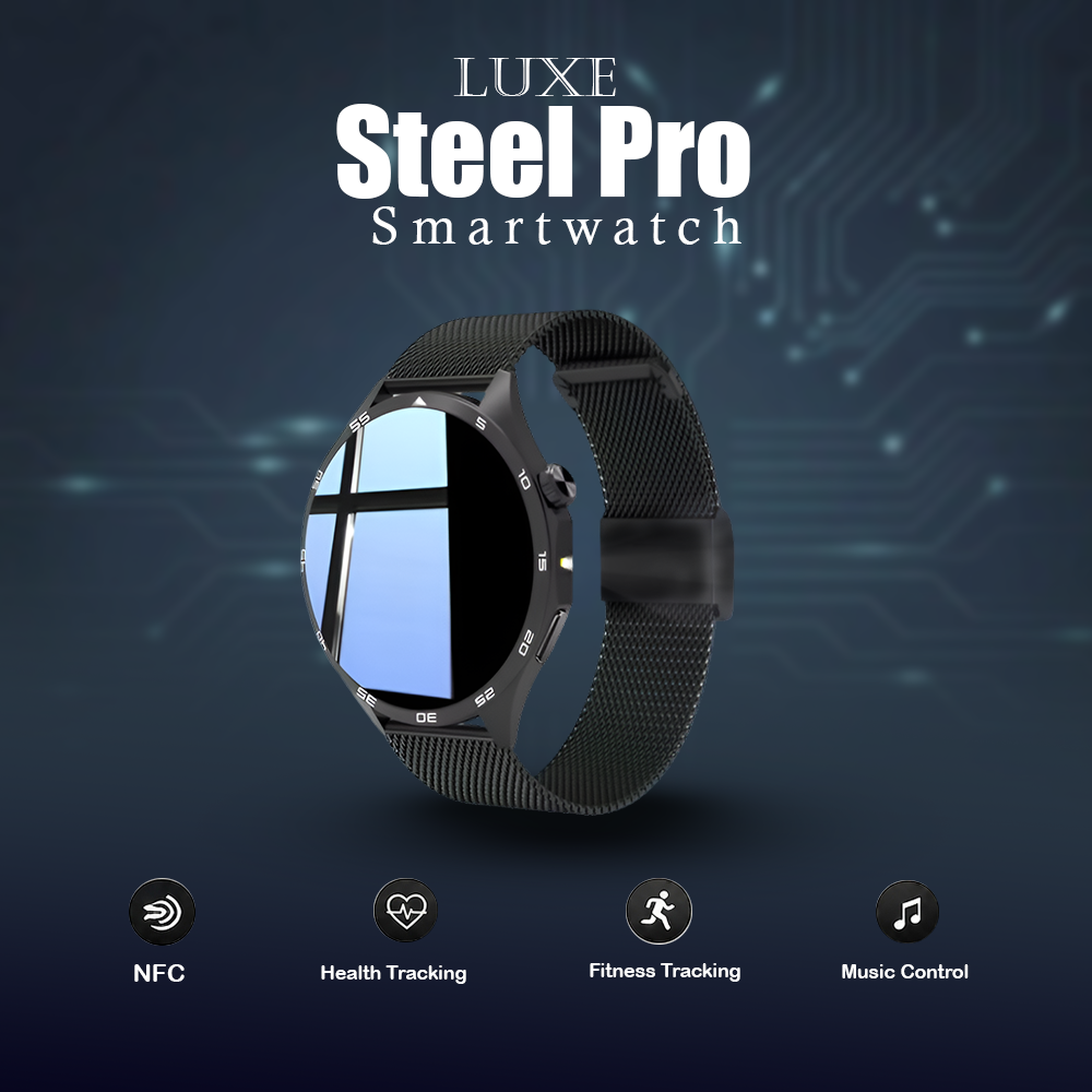 MW08441  Luxe Steel Pro Smartwatch
