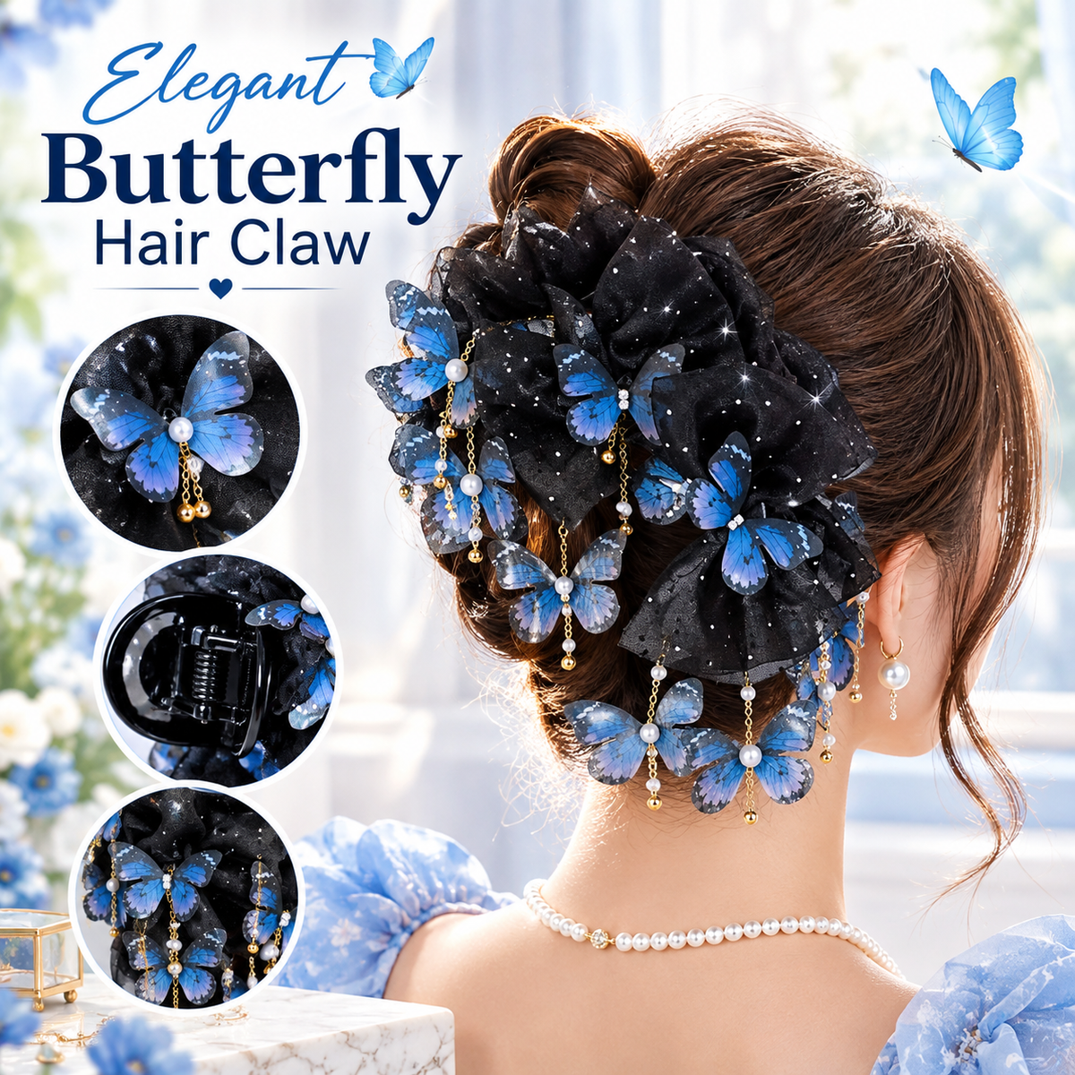 MJ08470  Elegant Butterfly Hair Claw