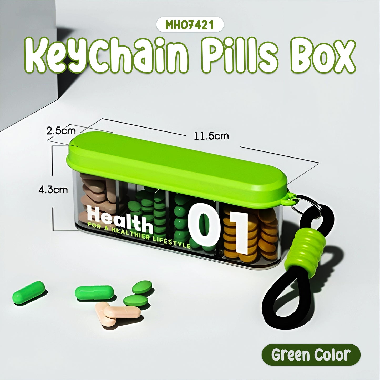 MH07421 - Keychain Pills Box