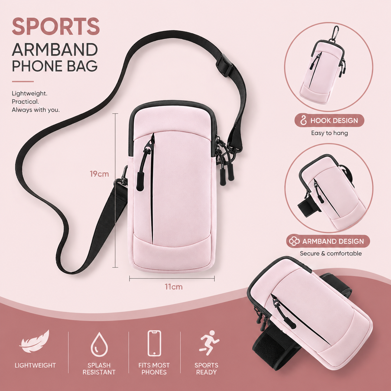 MB08455  Sports Armband Phone Bag