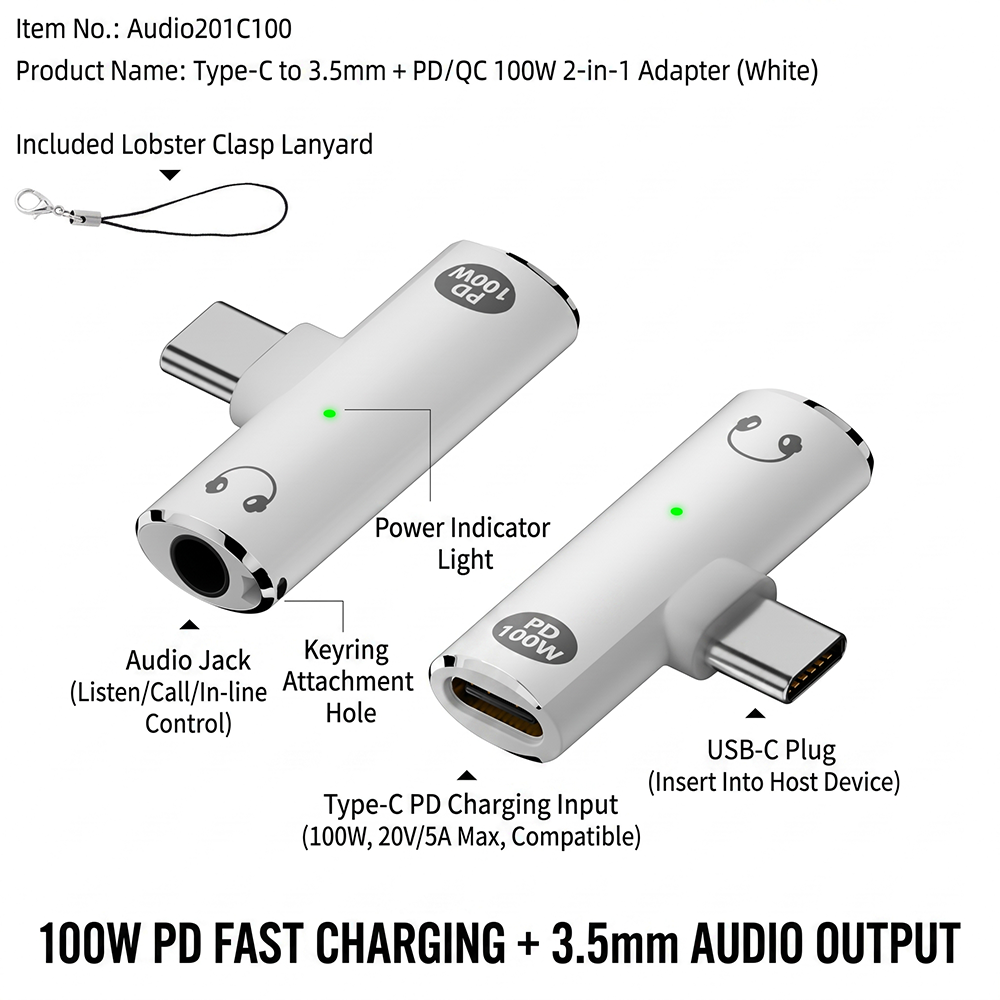 MM08352 2in1 Audio & Charge Splitter