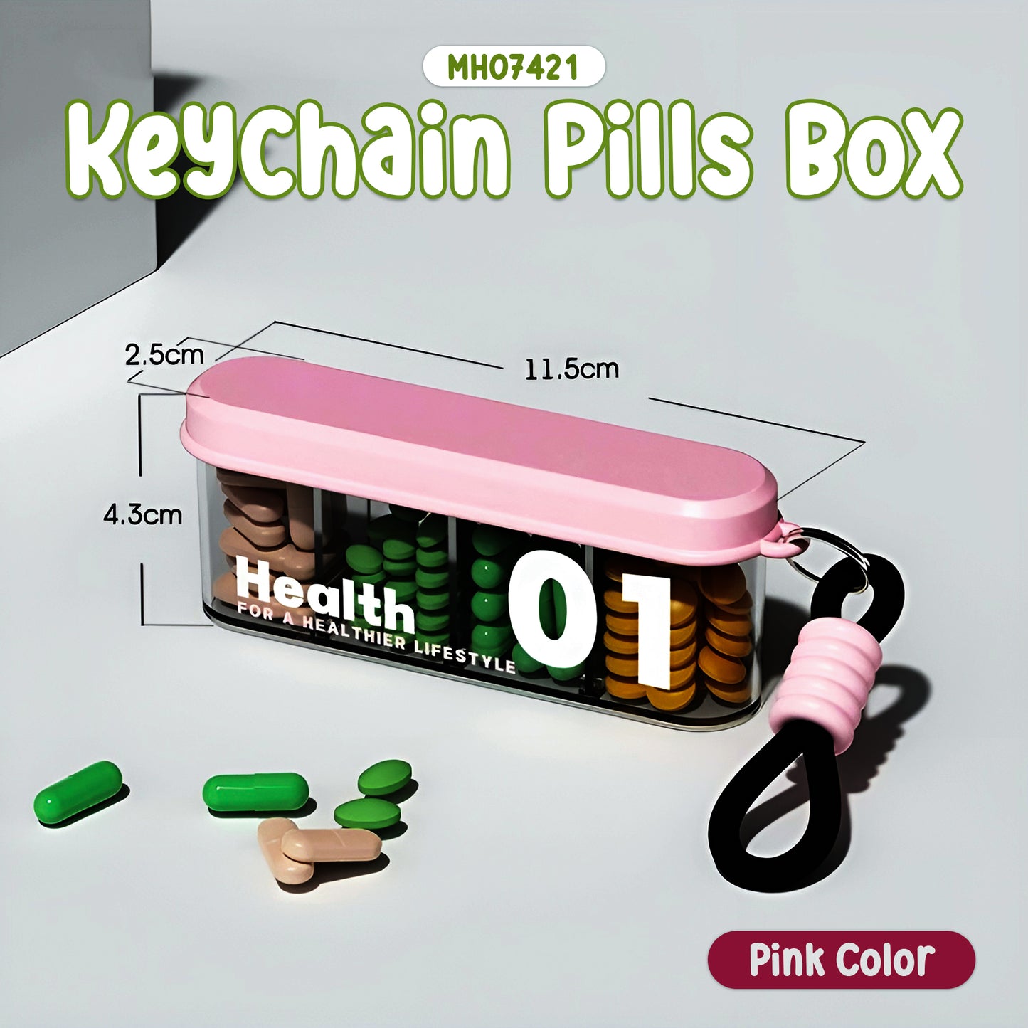 MH07421 - Keychain Pills Box