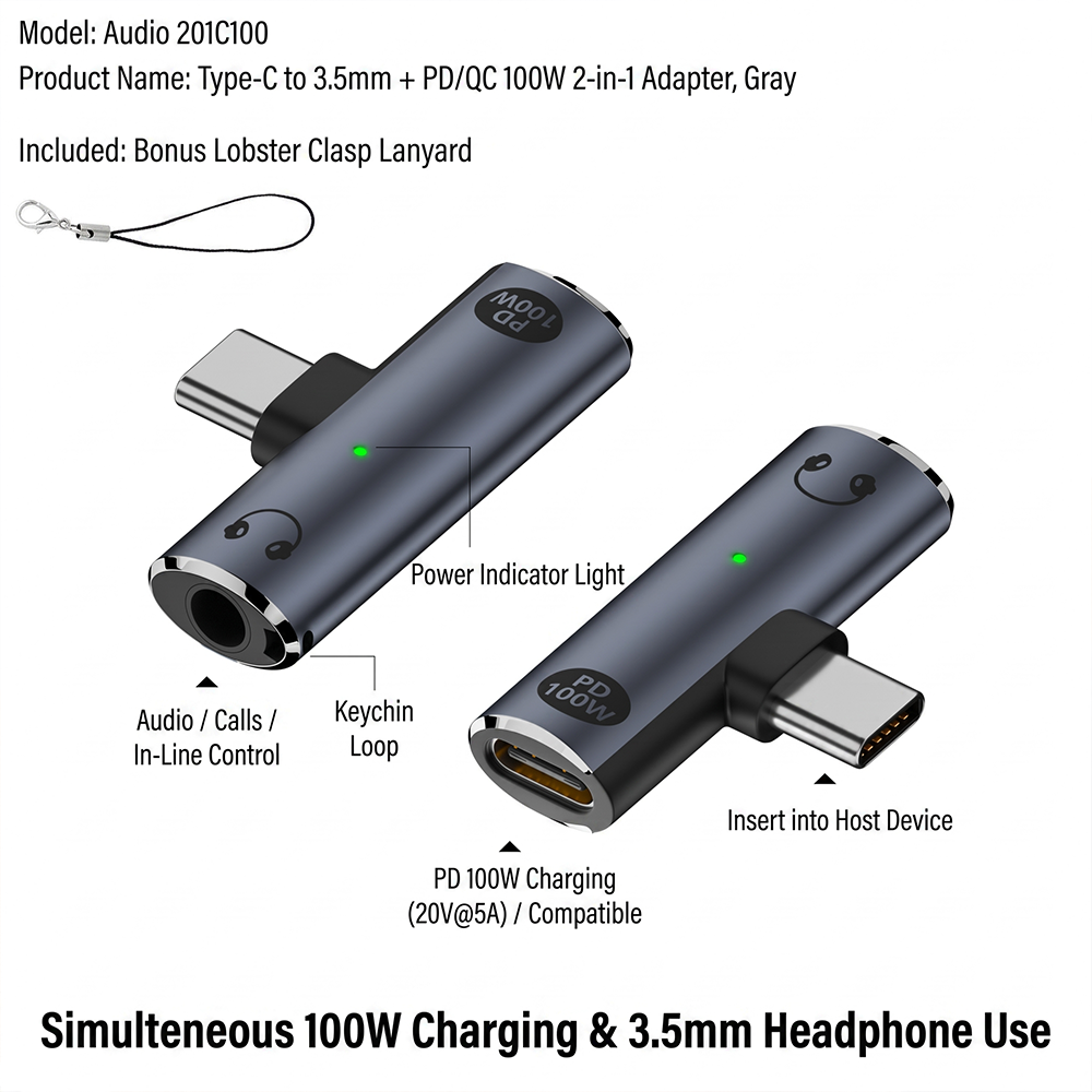 MM08352 2in1 Audio & Charge Splitter