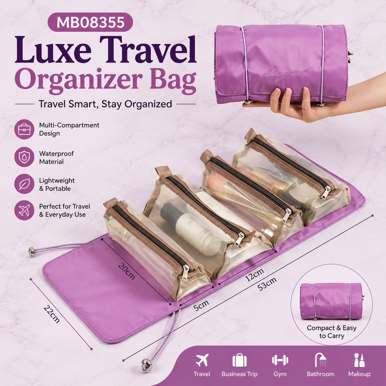 MB08355 Luxe Travel Organizer Bag