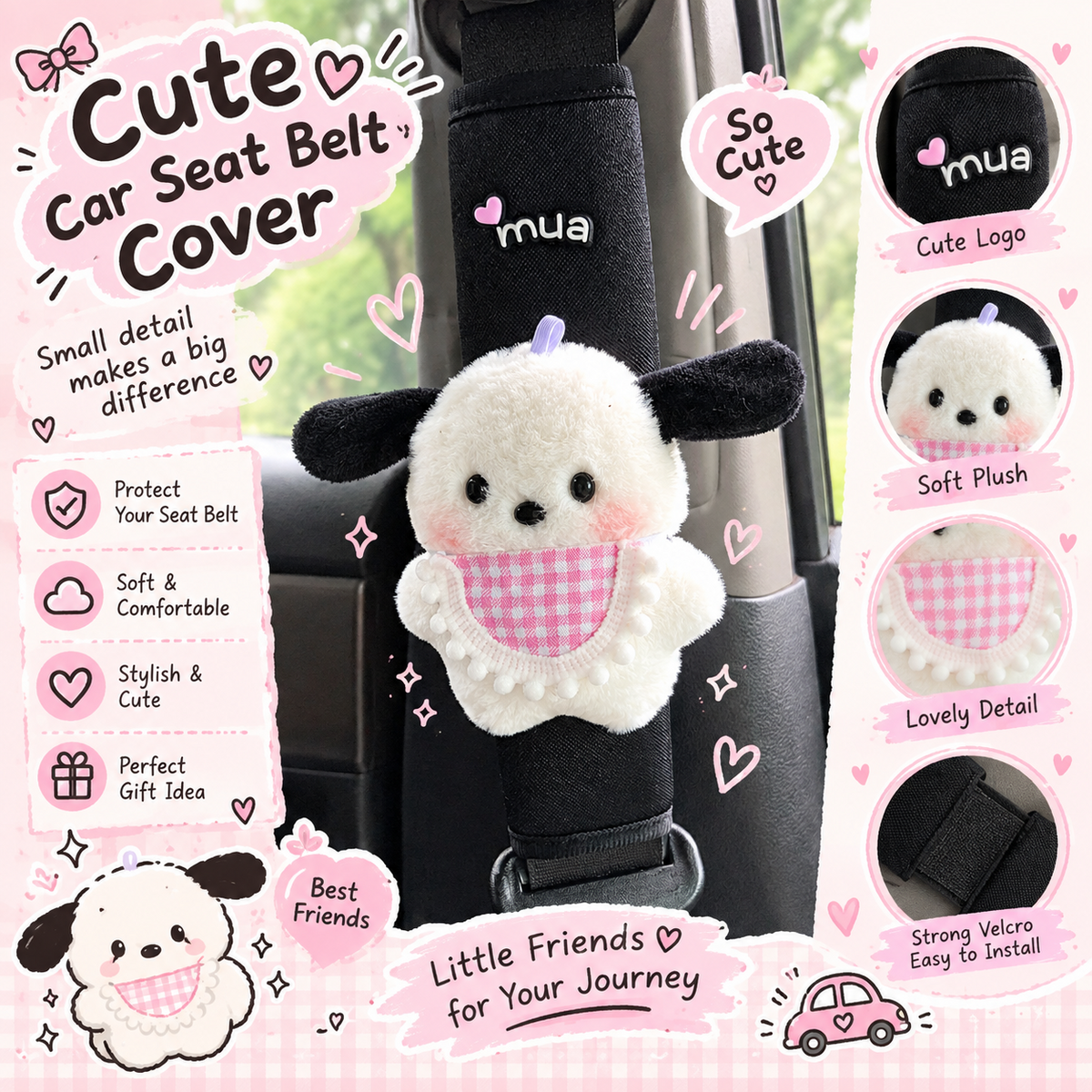MV08451  Cute Plush Seatbelt Cover