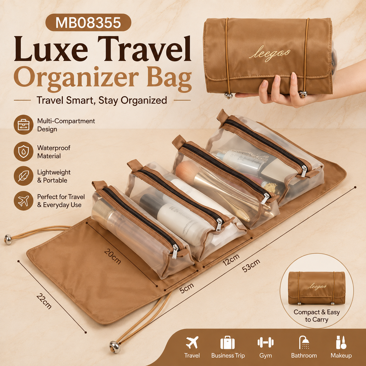 MB08355 Luxe Travel Organizer Bag
