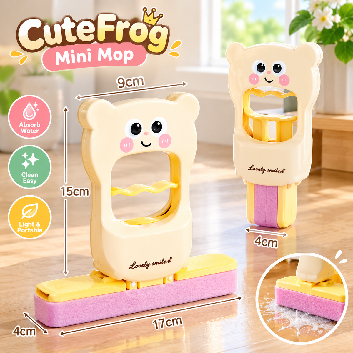 MH08655 CuteFrog Mini Mop