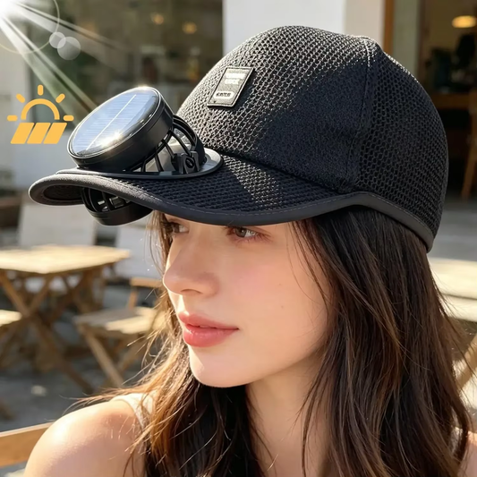 MF08489  Solar & USB Dual-Powered Fan Cap