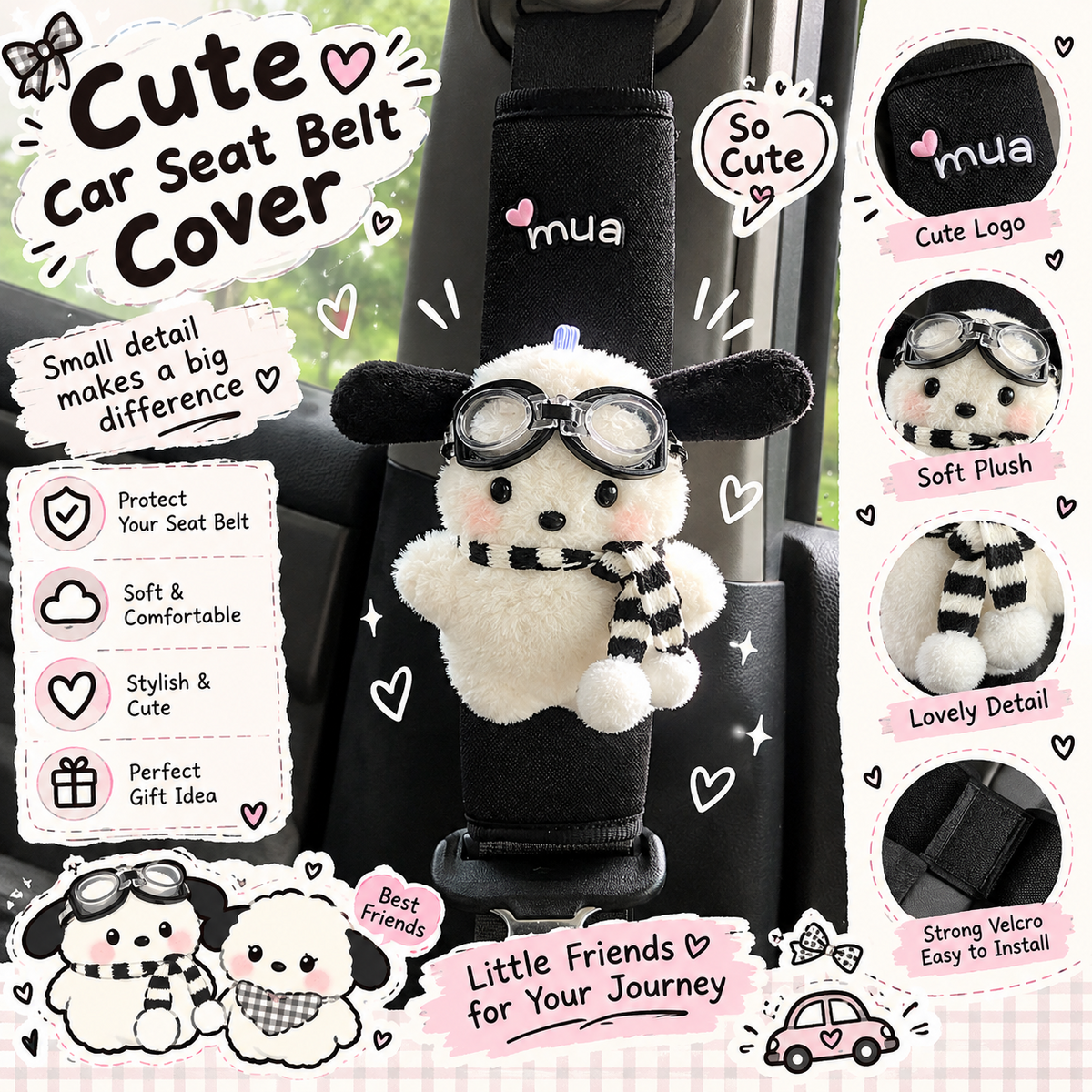 MV08451  Cute Plush Seatbelt Cover