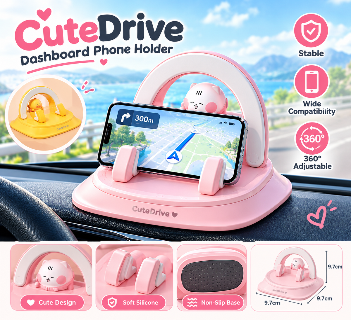 MV08652 CuteDrive Dashboard Phone Holder