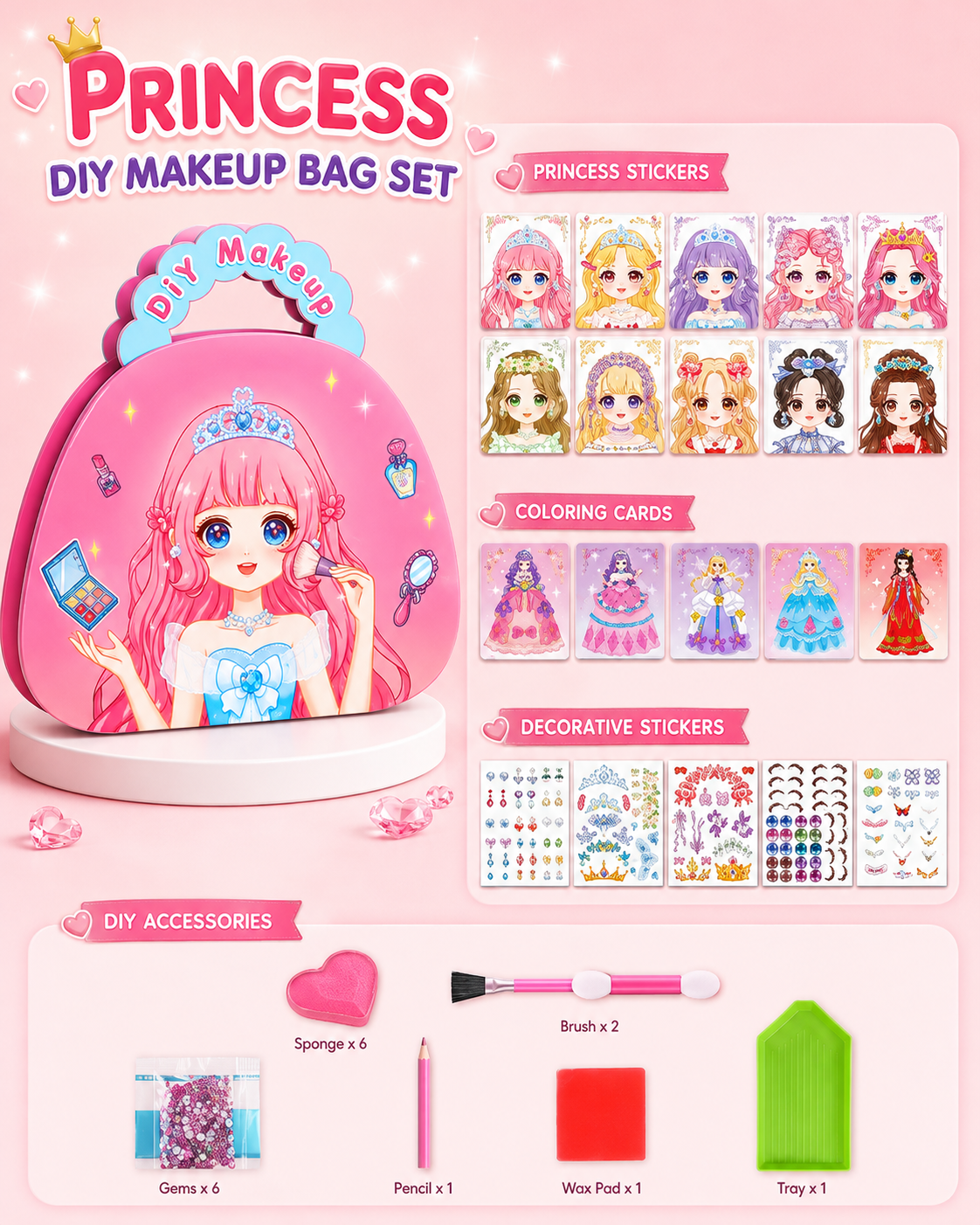MK08620  Princess DIY Makeup Bag Set