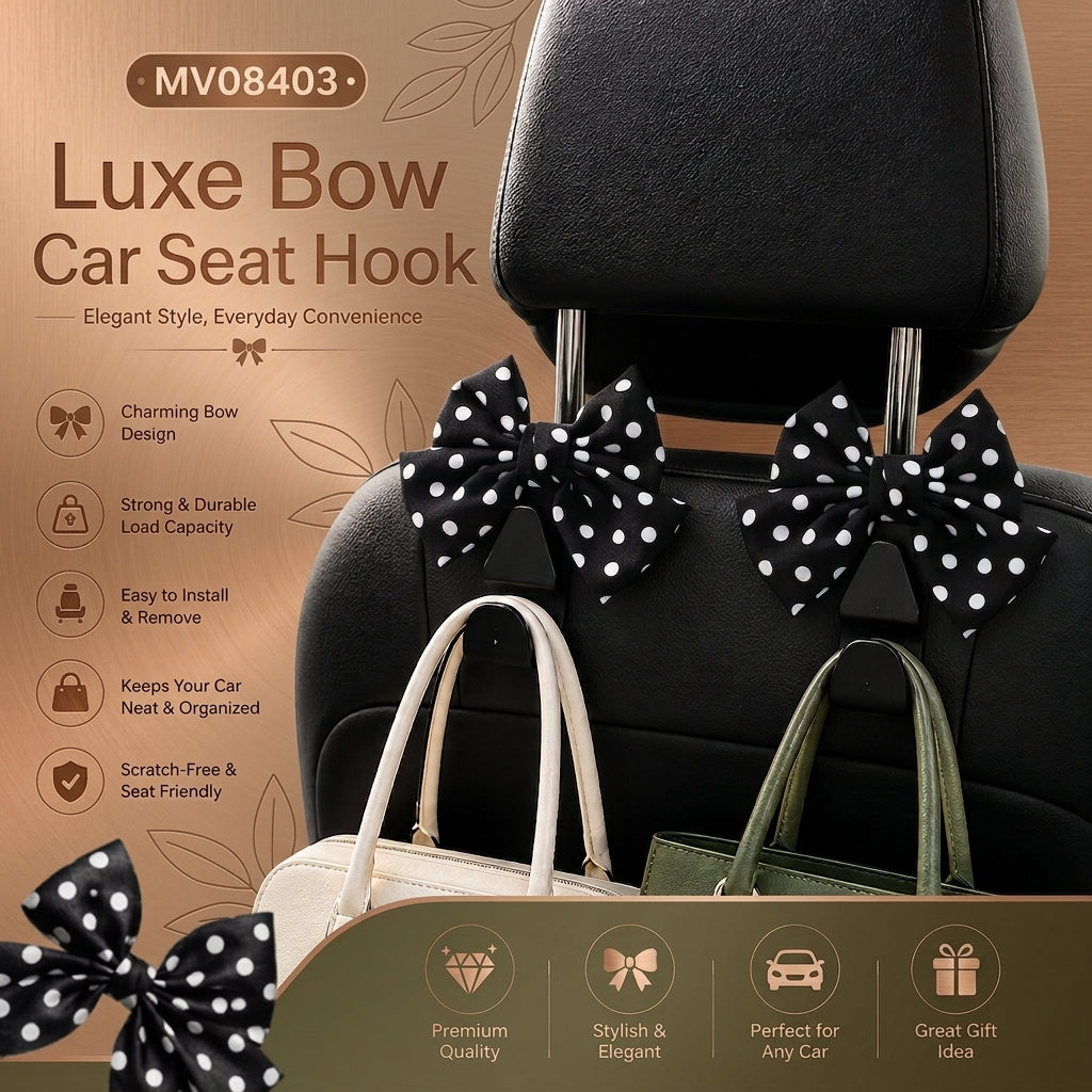 MV08403  Luxe Bow Car Seat Hook (2Pcs)