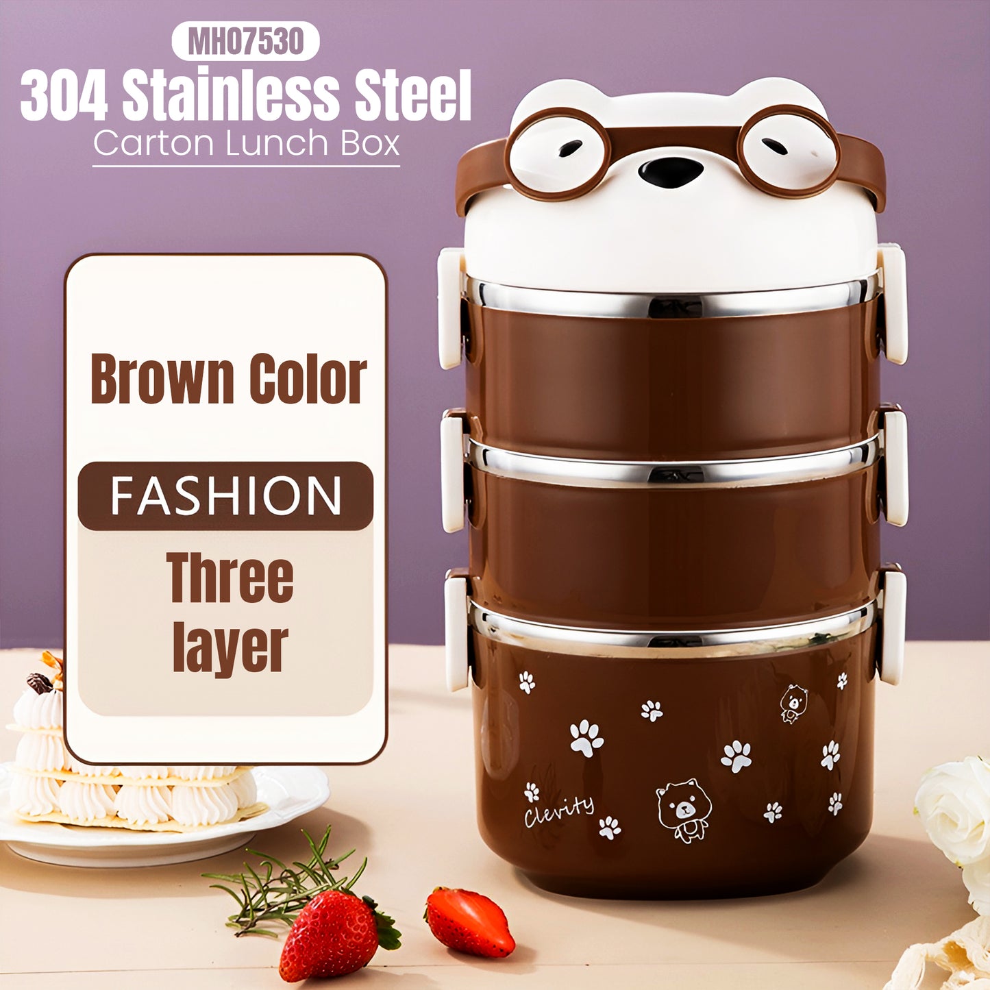 MH07530 304 Stainless Steel Carton Lunch Box