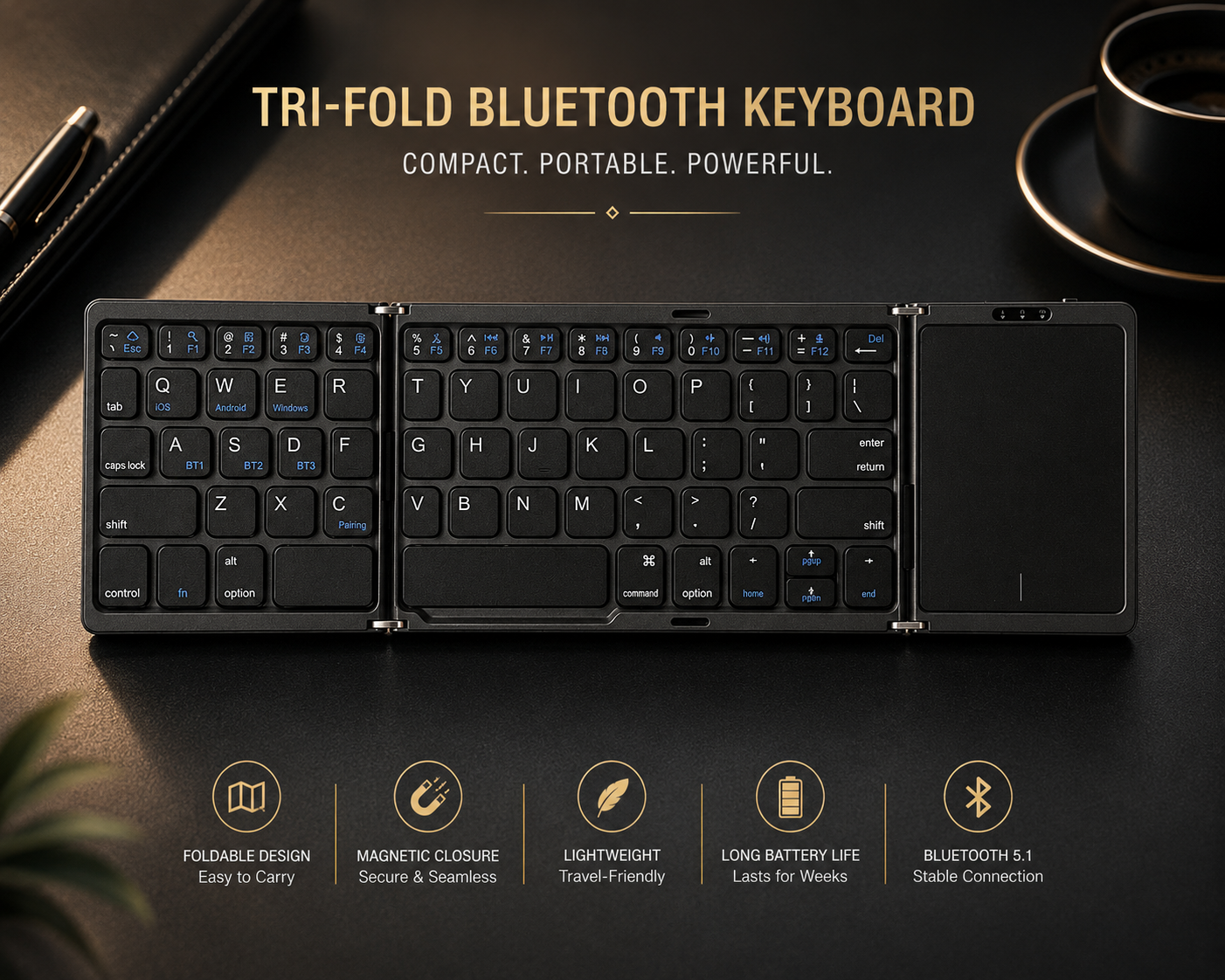 MM08349 3Fold Bluetooth Keyboard