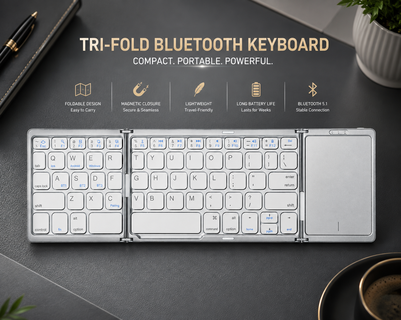 MM08349 3Fold Bluetooth Keyboard