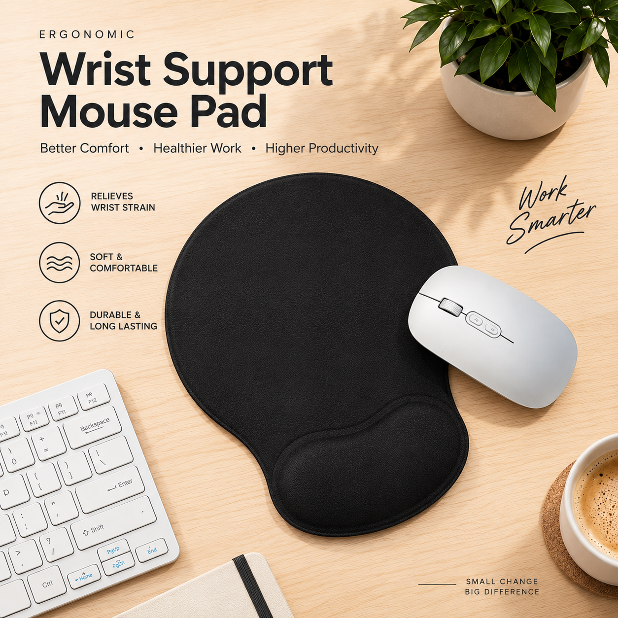 MM08368 Ergonomic Wrist Rest Mouse Pad
