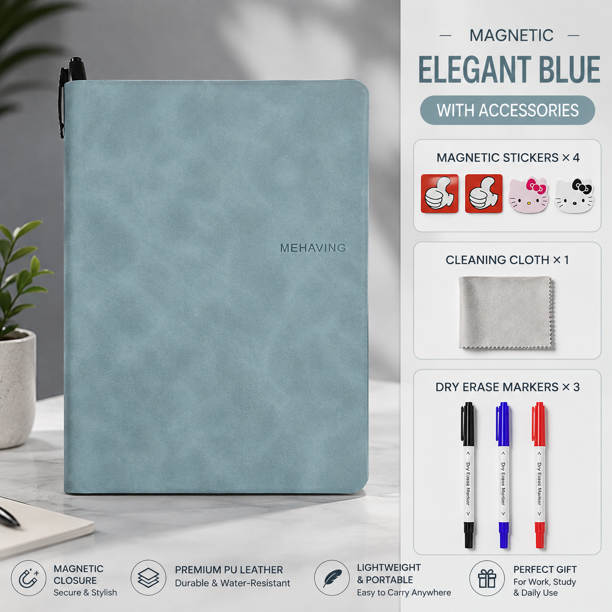 MO08370 Erasable Whiteboard Notebook