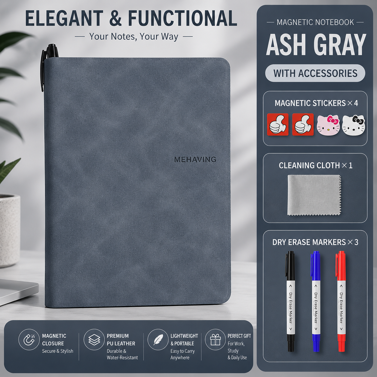 MO08370 Erasable Whiteboard Notebook