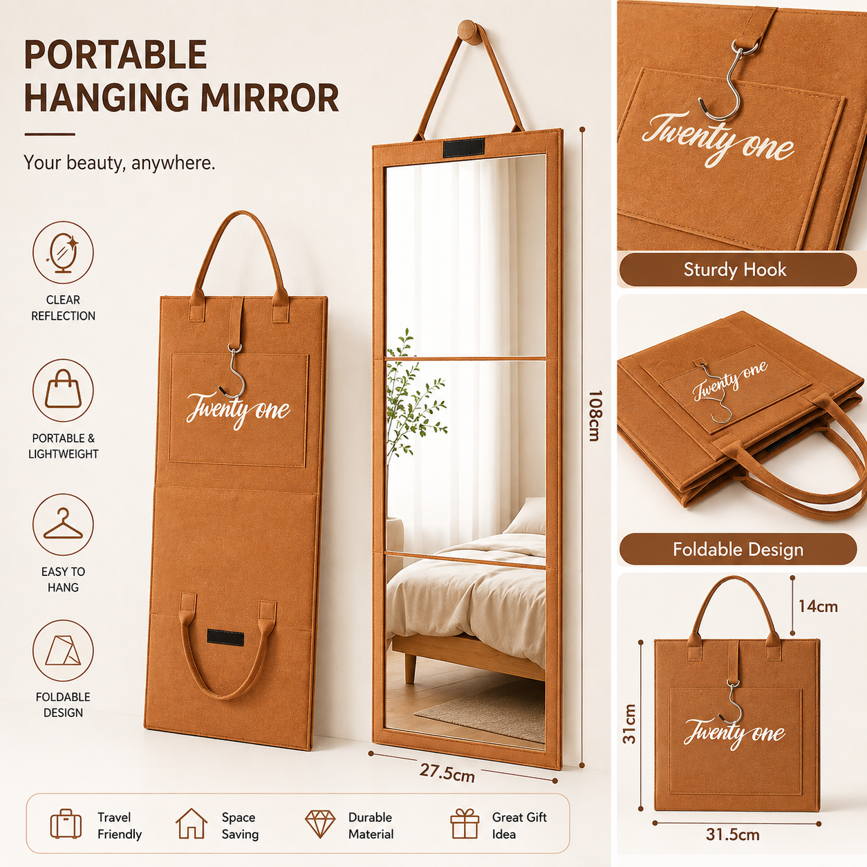 MC08369 Portable Hanging Mirror