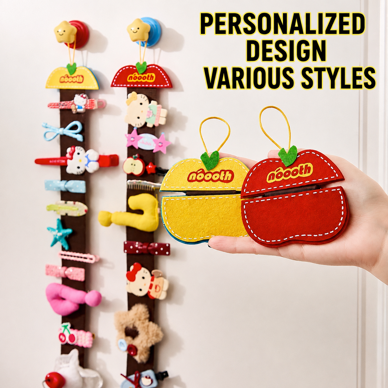 MF08410 Cute Hair Clip Organizer Hanging Stripud  (2pcs Random Style)