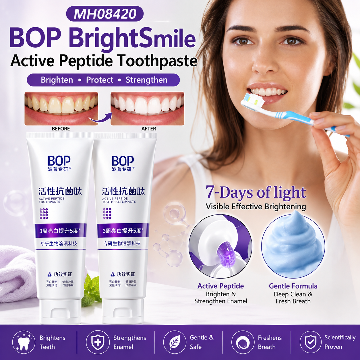 MH08420 BOP BrightSmile Active Peptide Toothpaste