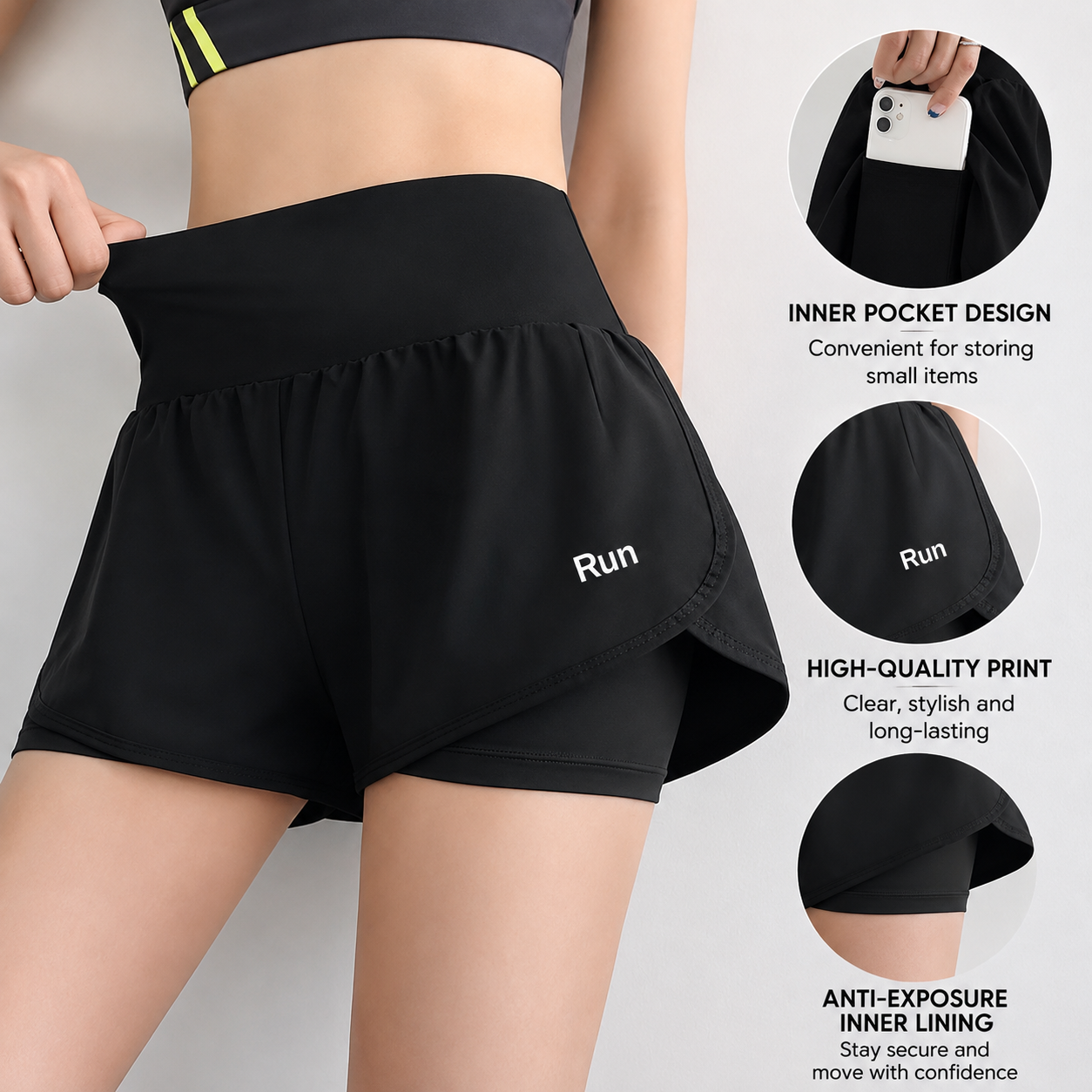 MF08328 Two-in-One Sports Shorts