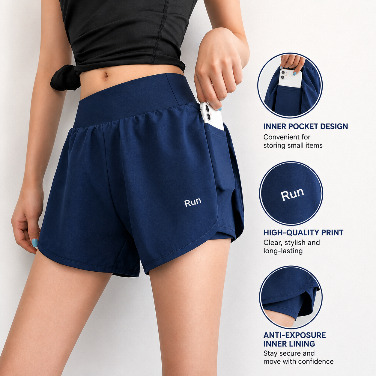 MF08328 Two-in-One Sports Shorts