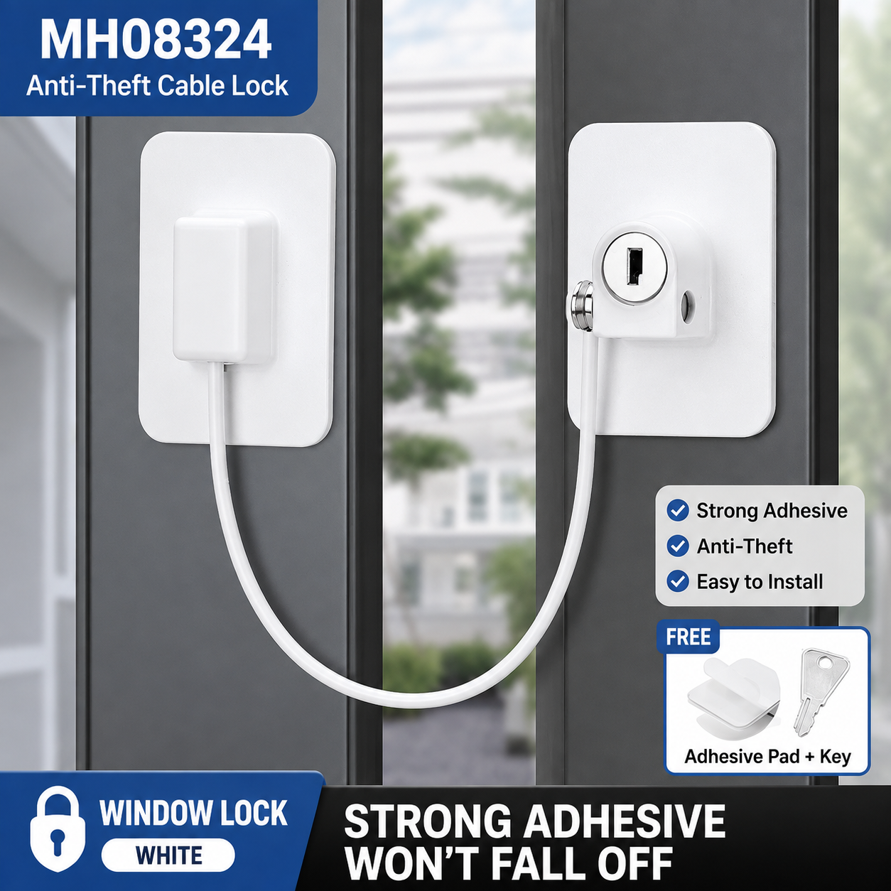 MH08324 Anti Theft Cable Lock (2pcs)