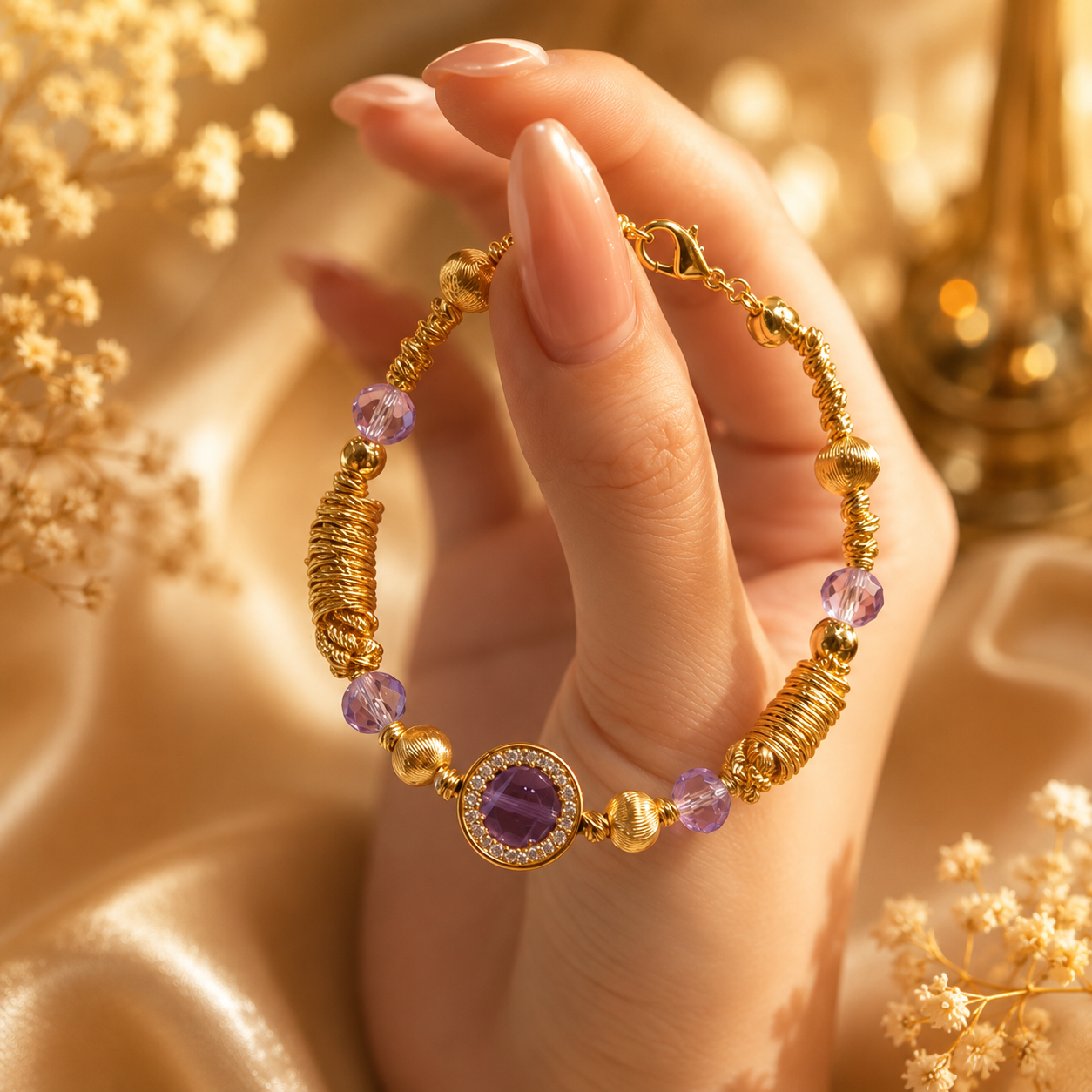 MJ08223 Purple Coiled Bracelet