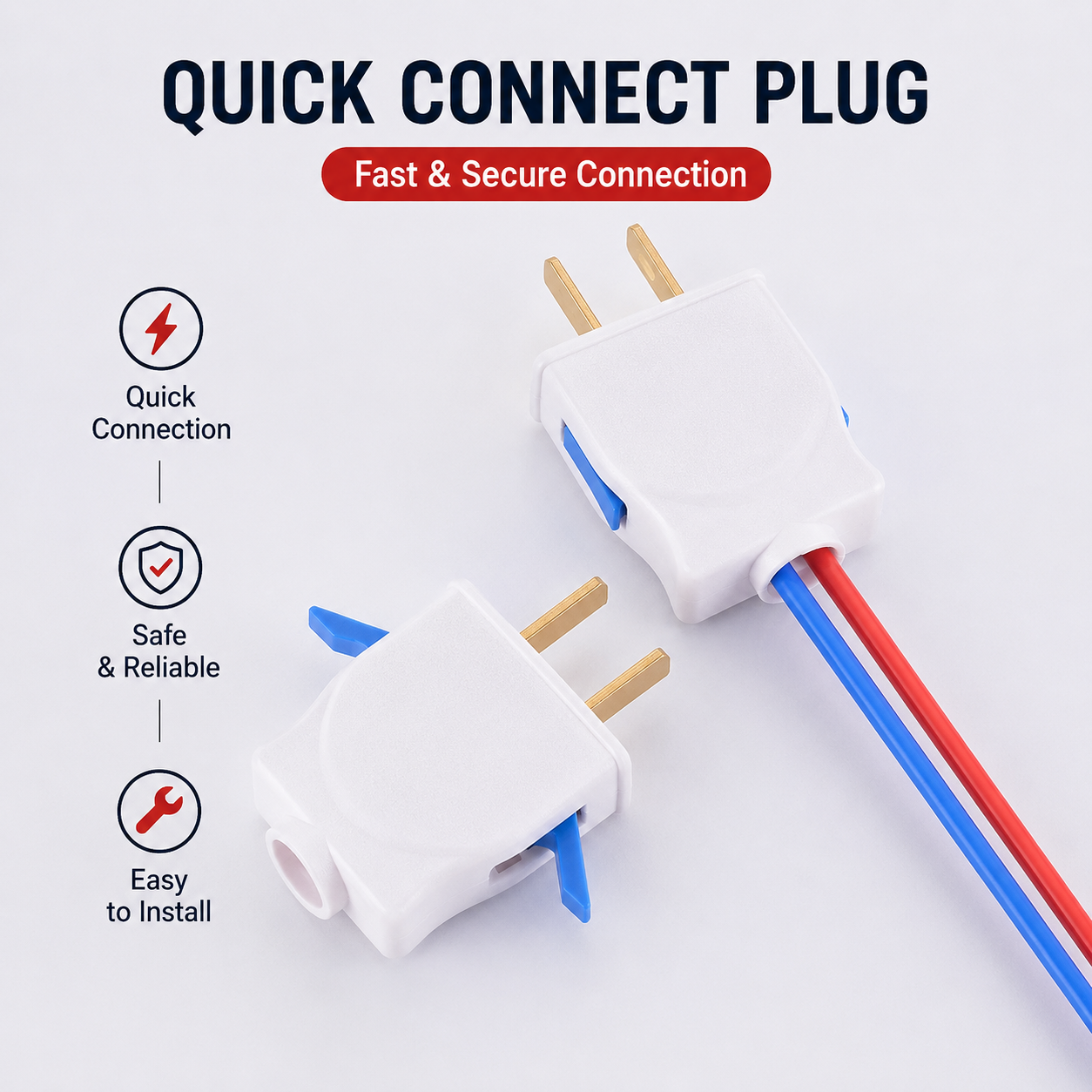 ME08269 Press Type Quick Plug Head 2Pcs