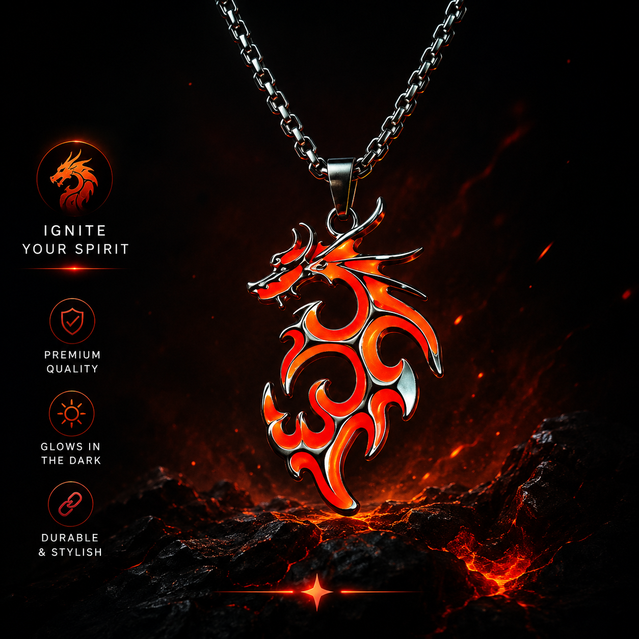 MJ08265 Flame Dragon Necklace