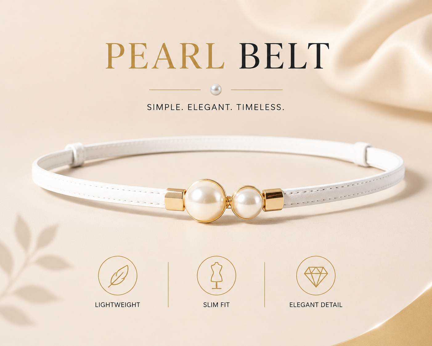 MF08164  Women's Thin Pearl Belt