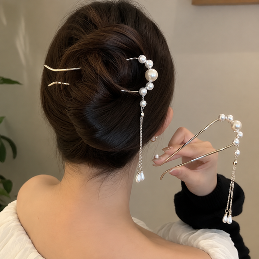MJ08453 Pearl Tassel Hair Pin