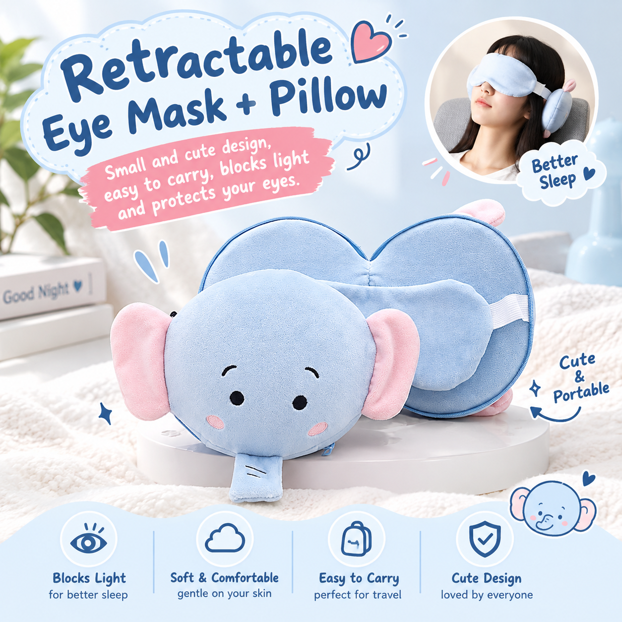 MH08435  2-in-1 Travel Pillow