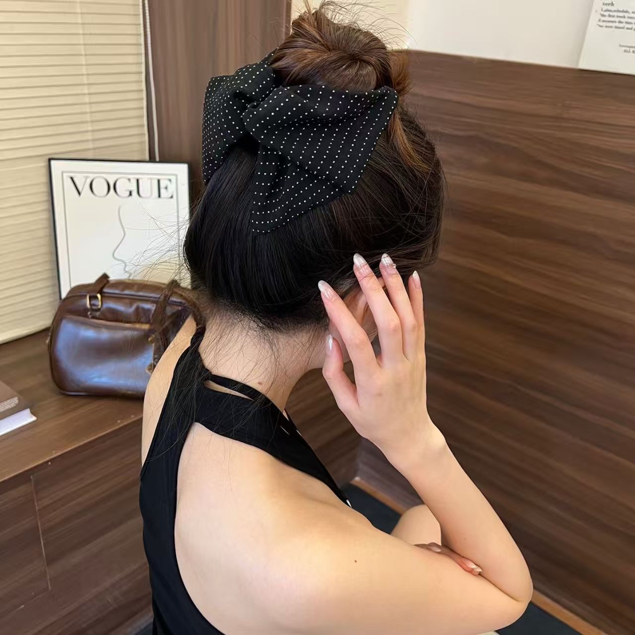 MJ07554 Korean Ponytail Polka Clip