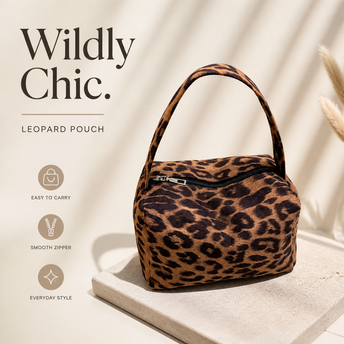 MB08635 Soft Suede Leopard Pouch Set(1pair)