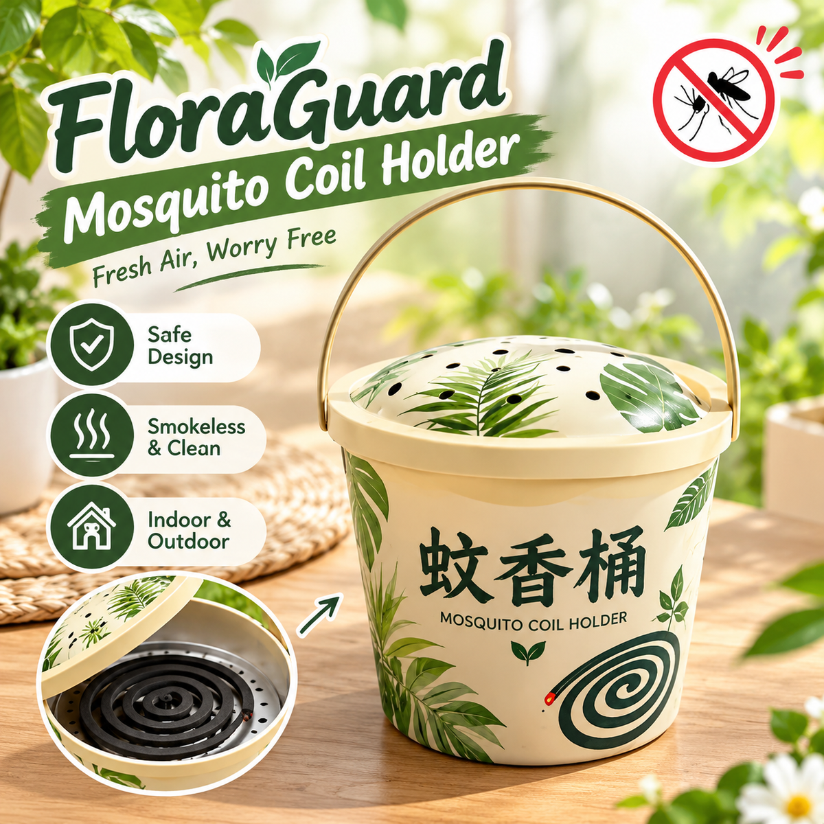 MH08647  FloraGuard Mosquito Coil Holder