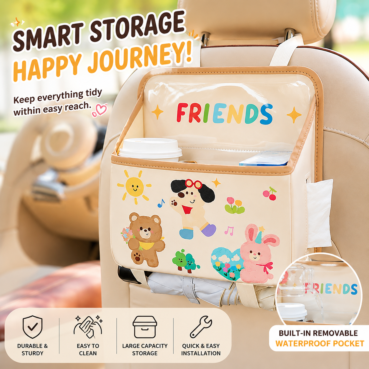 MV08414 Premium Multifunctional Car Seat Back Storage Organizer