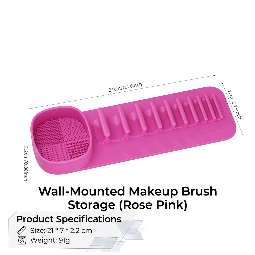 MC08644   2-in-1 Silicone Makeup Brush Cleaner & Rack