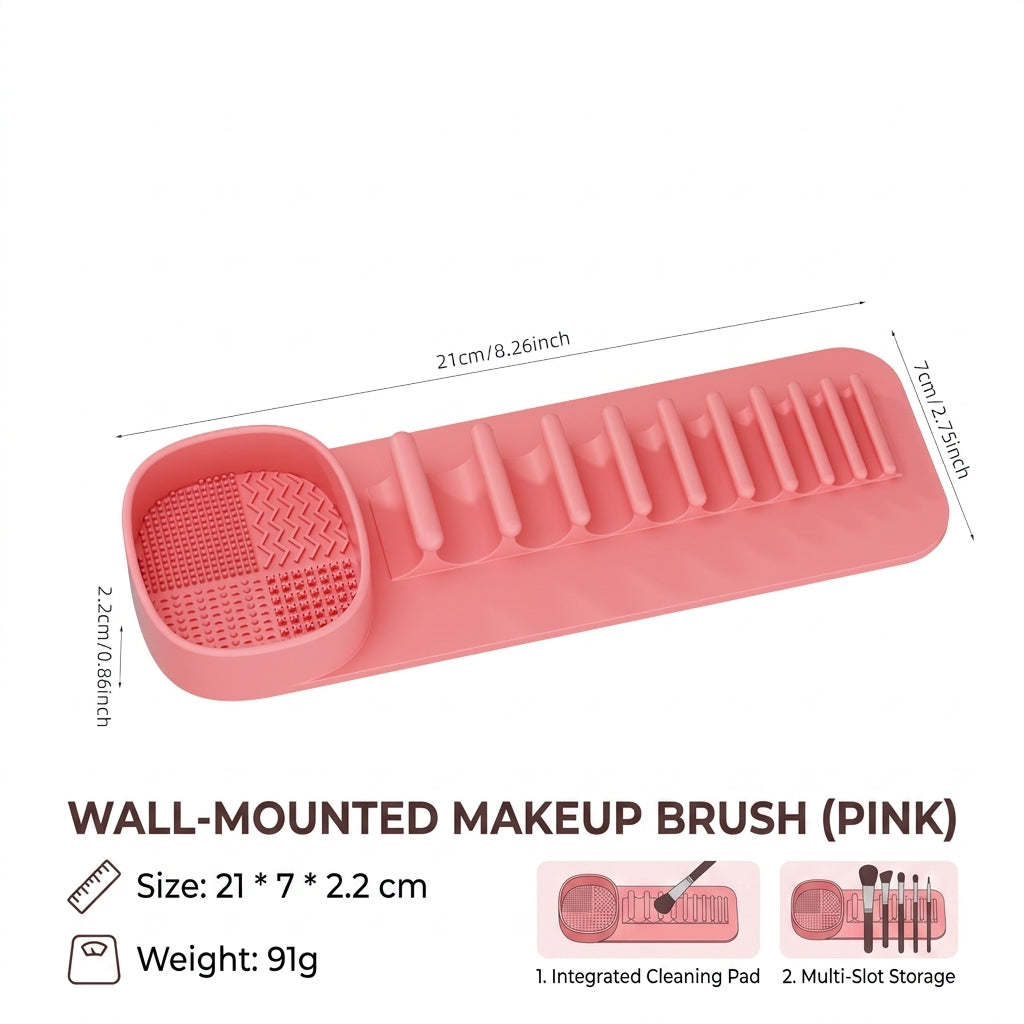 MC08644   2-in-1 Silicone Makeup Brush Cleaner & Rack