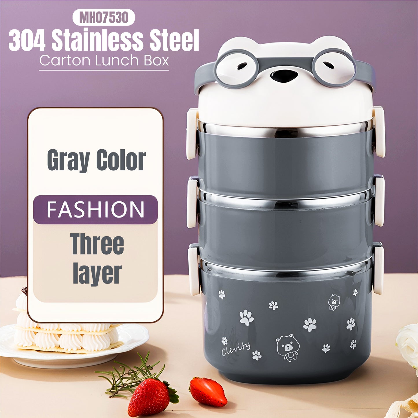 MH07530 304 Stainless Steel Carton Lunch Box