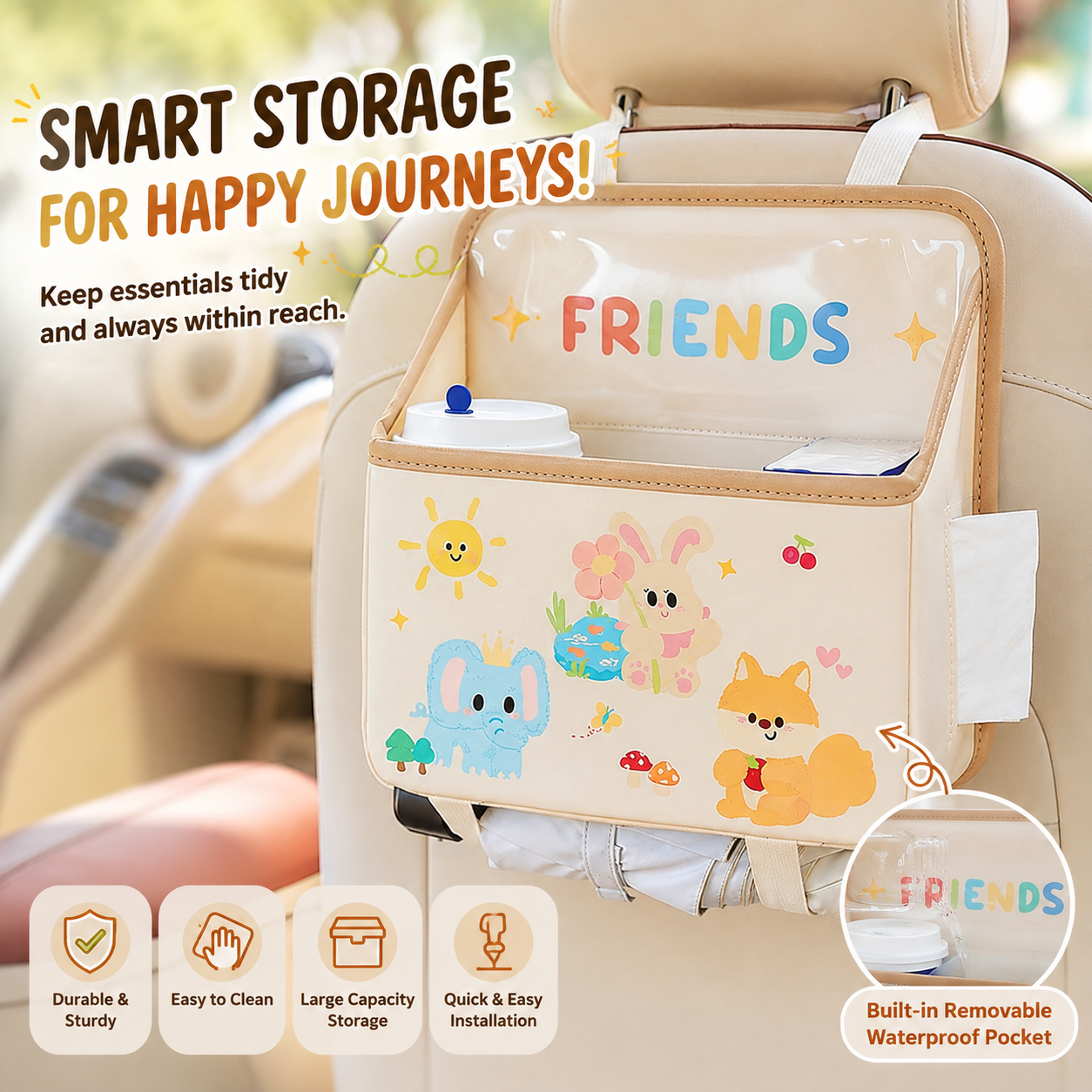 MV08414 Premium Multifunctional Car Seat Back Storage Organizer