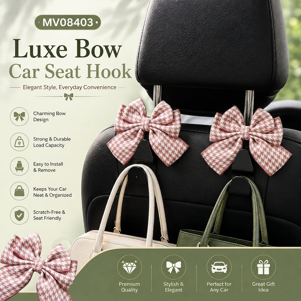 MV08403  Luxe Bow Car Seat Hook (2Pcs)