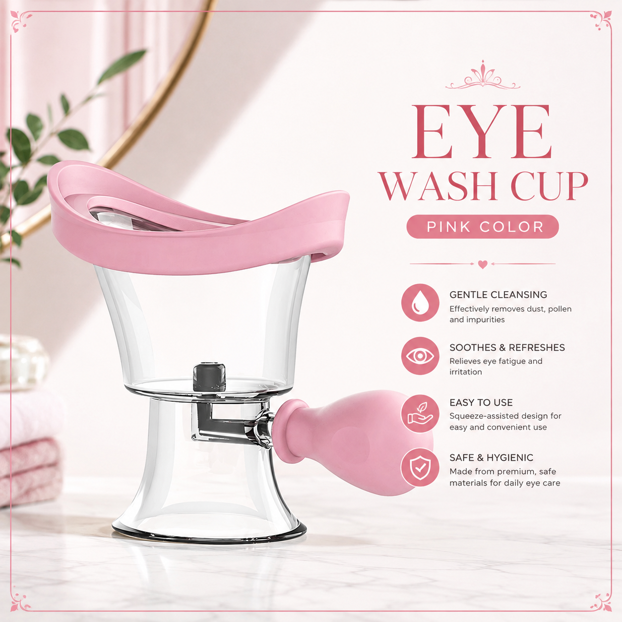 MC08342 Manual Air-Pump Eye Wash Cup