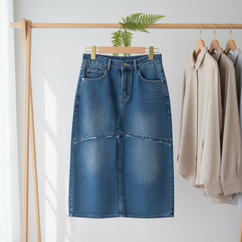 ML07871 Long Jean Skirt ( Export Clothing )