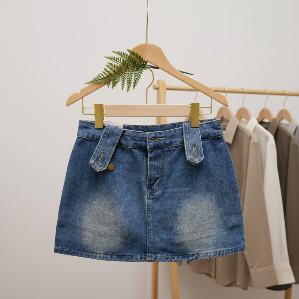 ML07868 Short Jean Skirt ( Export Clothing )