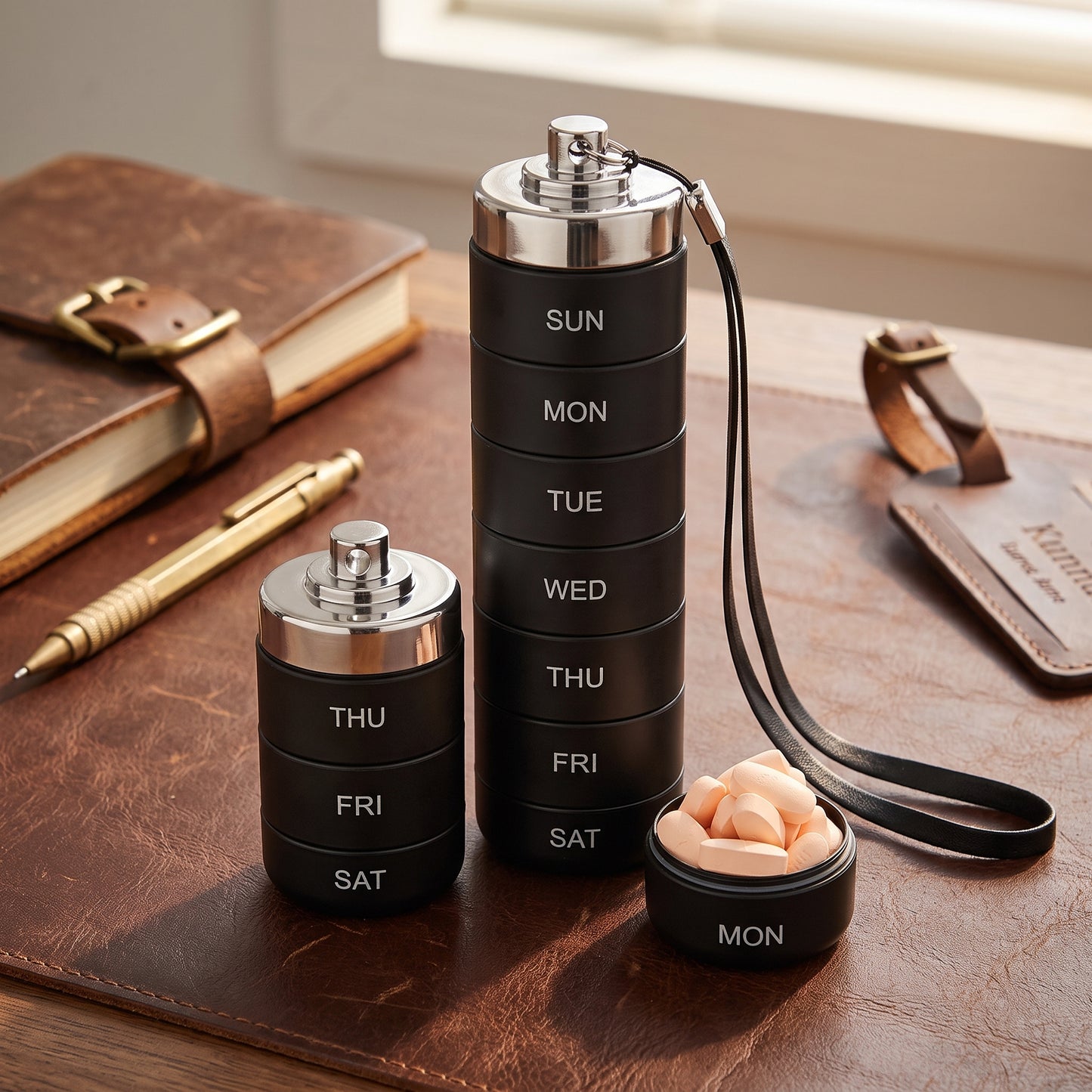MH08372 Aluminum Pill Organizer