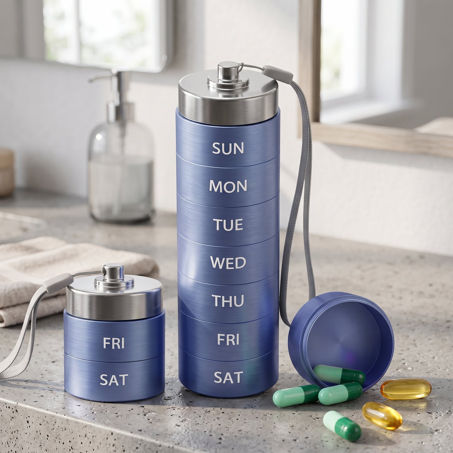 MH08372 Aluminum Pill Organizer