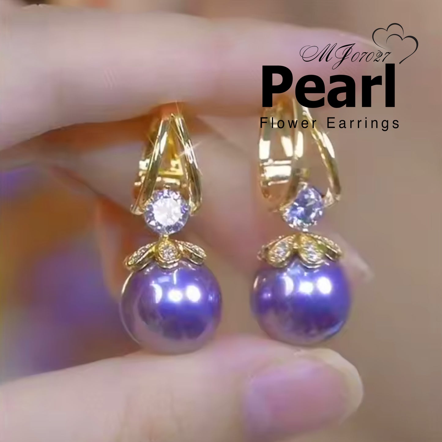 MJ07027 Pearl Flower Earrings